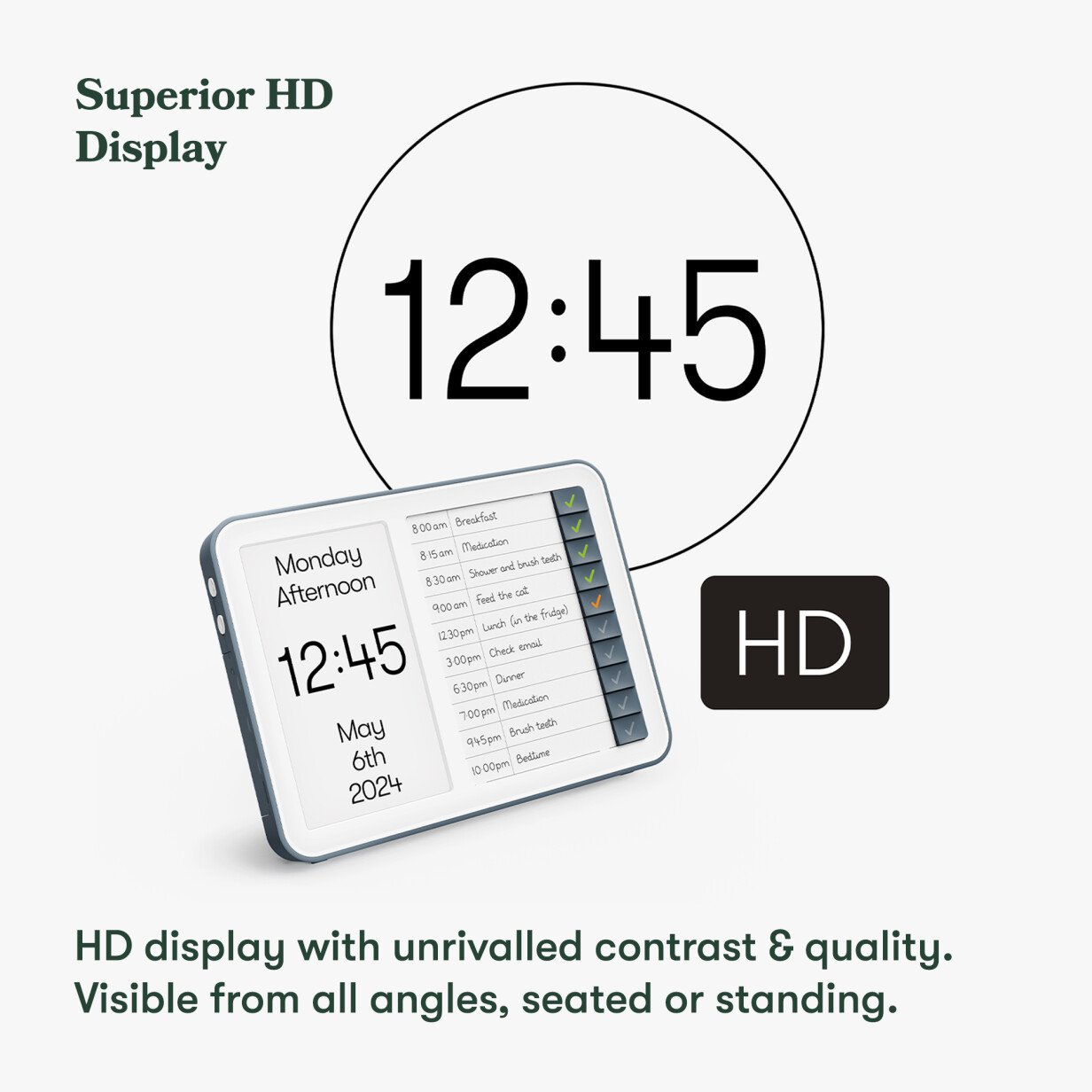 Relish Day Hub™ Dementia Reminder Clock with Task Alerts