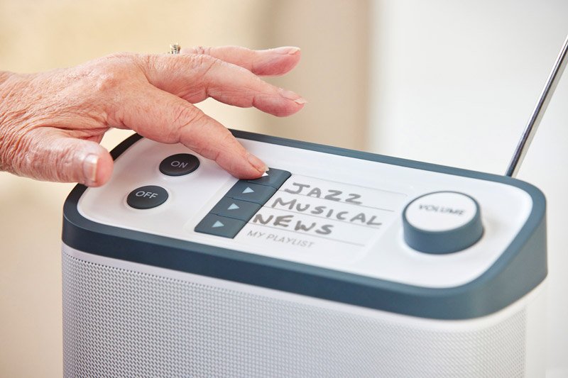 Relish dementia-friendly radio provides a fun activity for residents in nursing homes.